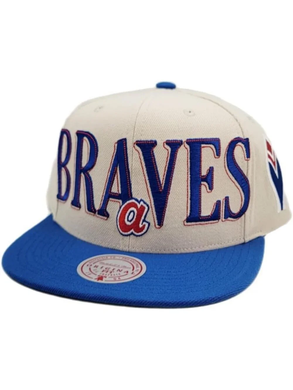 Vintage Atlanta Braves Snapback Hat - Blue & Cream MLB Cap for Sports Fans
